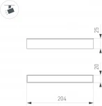 светильник магнитный MAG-FLAT-25-L200-6W Day4000 (BK, 100 deg, 24V, DALI) (Arlight, IP20 Металл) 046331