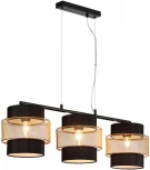 Подвесной светильник Lumion Animaisa 8003/3A черный/черный, золотой металл/металл, текстиль Е27 3*60W 220V (на проводе)