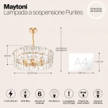 Подвесная люстра Maytoni Puntes MOD043PL-06G (220V, на цепи, круглые)