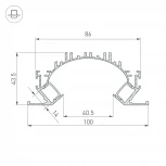 Профиль ARH-CEIL-REFLECT-DUAL-2000 ANOD (Arlight, Алюминий) 036364