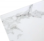 Стол Кентукки 3 140 БЕЛЫЙ МРАМОР, стекло / ЧЕРНЫЙ, М-City