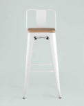 Стул барный Stool Group TOLIX WOOD со спинкой белый глянцевый УТ000000675