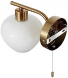 Бра с выключателем сонетка Lumion Carmela 8278/1W латунь/белый, металл/стекло Е14 1*40W 220V