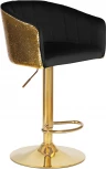 Стул барный DOBRIN DARCY GOLD SHINY (черный велюр с золотыми пайетками) 5025_GoldBase_Shiny-LM SHINY, цвет сиденья черный пайетками, основания золото