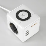 Розеточный блок 3-х местный с 2xUSB Type A+С и беспроводной зарядкой Werkel W6513501 (a066454)