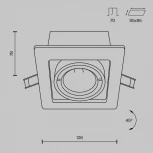 Встраиваемый светильник Metal Modern GU10 1x50Вт Maytoni Technical DL008-2-01-B (220V)