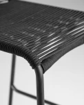 Барный стул La Forma (ex Julia Grup) Lambton (Черный/ Сталь,Металл,Веревка)
