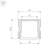 Профиль LINE-1715-2000 ANOD (Arlight, Алюминий) 044262