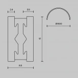 Шинопровод модульный подвесной/накладной магнитный 24V круглый из полукругов 1500мм Maytoni Busbar trunkings Flarity TRX154-2SR-D1500-PT