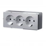 Розетка тройная с заземлением и шторками Gallant (серебряный) Werkel W5073106 (a052777)