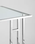 Журнальный столик Stool Group 50*32 БОСТОН прозрачное стекло сталь серебро УТ000001972