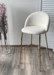 Барный стул GLADE NINI-01 Белый, teddy / золотой каркас M-City 629M04978