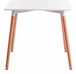 Стол JOHN (mod. T1003) МДФ/дерево, 80 х 75 см , White (Белый) / Natural (натуральный) Tetchair 15173