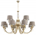 Потолочная люстра ярусная на штанге Kutek Zaffiro ZAF-ZW-8+4(P/A) (220V, хрусталь Swarovski)