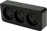 Розетка тройная без заземления (черный) Stekker София 49317