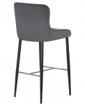 Стул барный CHRISTIAN'75 (черные ножки, темно-серый велюр (V108-91))