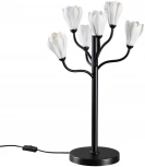 Настольная лампа Odeon Light Gardi 5090/6T черный матовый/белый/фарфор G4 LED 6*5W (220V, выключатель, цветы)