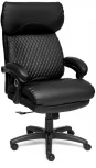 Кресло CHIEF кож/зам/ткань, черный/черный стеганный/черный, 36-6/36-6/11 Tetchair 12851