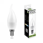 Лампочка светодиодная свеча на ветру белая колба E14 7 Вт 4000K нейтральное белое свечение Feron 25761