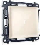 Комплект механизма Ambrella Volt 1-клавишного проходного выключателя с подсветкой 5600K ALFA MA302035 Бежевый глянец QUANT