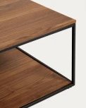 Yoana Журнальный столик из орехового шпона и черного металла 80 x 80 см La Forma (ex Julia Grup) арт.146307