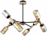 Потолочная люстра на штанге Imex MD.5495-8-S-BK+WOOD