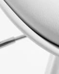 Барный стул La Forma (ex Julia Grup) Orlando-T (Серебряный,Белый/ Металл,Пластик,Пена,Полипропилен,Сталь)