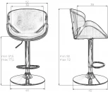Стул барный DOBRIN KARTER (коричневое дерево, кремовый) 4905-LMZ KARTER, цвет сиденья кремовый, каркаса коричневое основания хром