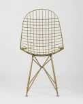 Стул обеденный Eiffel золотой с белой подушкой УТ000004228