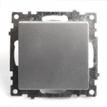 Переключатель одноклавишный перекрестный (серебро) Stekker Катрин 49178