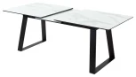 Стол Франк 180 БЕЛЫЙ МРАМОР, стекло / ЧЕРНЫЙ