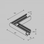 Коннектор угловой для круглого магнитного шинопровода Exility Maytoni Accessories for tracks Exility TRAM034CL-R-41B