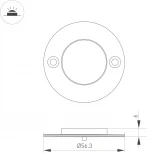 Светильник ART-DECK-LAMP-R56-3W Warm3000 (SL, 120 deg, 24V) (Arlight, IP67 Металл) 045346