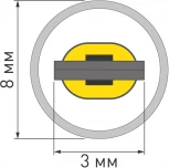 Светодиодная лента герметичная LUNA-X960-D8mm 24V Warm2400 (8 W/m, IP65, 360deg, 5m) (Arlight) 053356