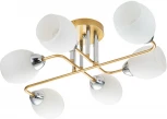 Потолочная люстра на штанге Escada Hope 1132/6P Gold 6x60Вт E27, металл/стекло, золото/серебро