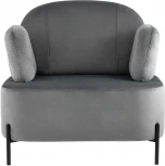 Кресло Stool Group Кэнди с подлокотниками велюр серый УТ000035878