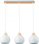 Подвесной светильник Escada Solo 10178/3S White 3х40Вт Е27, металл/дерево/пластик, белый/дерево (220V, на проводе, шарики)