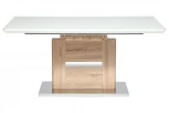 Стол FOSTER ( mod. 8070 ) дерево/белый (мдф high gloss, закаленное стекло)