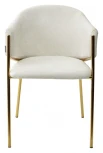 Стул DILL WZ2042-01 молочный фактурный велюр / золотой каркас