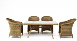 "Латте–140 R" обеденная группа плетеная, цвет соломенный 4SIS арт.УТ-00007283