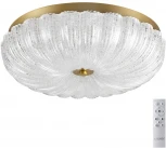 Потолочный светильник круглый Sonex Tesoro 7719/48L металл/стекло/прозрачный/золотой LED 48Вт 3000-6500K D400 IP20 пульт ДУ (220V, круглые)