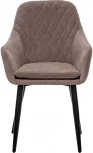 Стул с подлокотниками Слим, каркас Черный, велюр Латте Leset