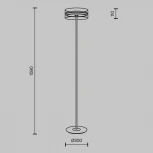 Торшер Maytoni Dress code MOD348FL-L24BBS3K (LED, 220V, выключатель, круглые)