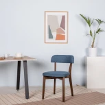 Стул R-Home Франк Сканди Блю/Орех