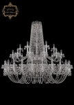 Подвесная большая люстра Art Classic 11.26 11.26.24+12+6.530.2d.Cr.B (220V, хрусталь, на цепи, подсвечник, свеча)