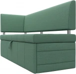 Диван кухонный прямой Стоун с углом левый (Зеленый/Рогожка) Лига Диванов арт.123207L