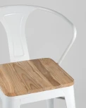 Стул Stool Group TOLIX ARM WOOD с подлокотниками белый УТ000001863