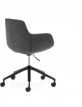 Рабочее кресло Tissiana темно-серого цвета, алюминиевые ножки с черной матовой отделкой La Forma (ex Julia Grup) арт.175086