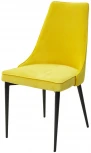 Обеденный стул M-City NEPAL-P ЖЕЛТЫЙ #H19, велюр/ черный каркас