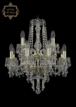 Подвесная люстра Art Classic 11.23 11.23.8+4.165.2d.Gd.Dr (220V, хрусталь, на цепи, подсвечник, свеча)